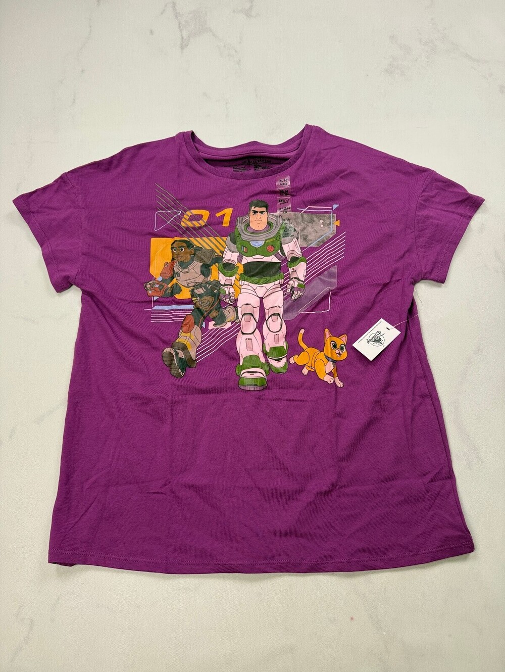 Disney Parks Buzz Lightyear Graphic Tee Purple 2010s Statement Piece - Girls XL